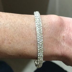 Anne Klein Silver Bracelet with CZ diamonds